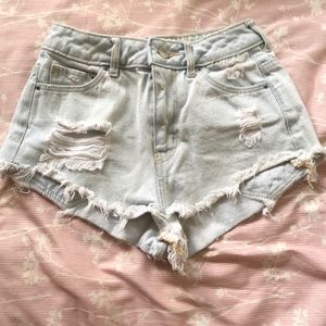 Distressed High Waisted Shorts